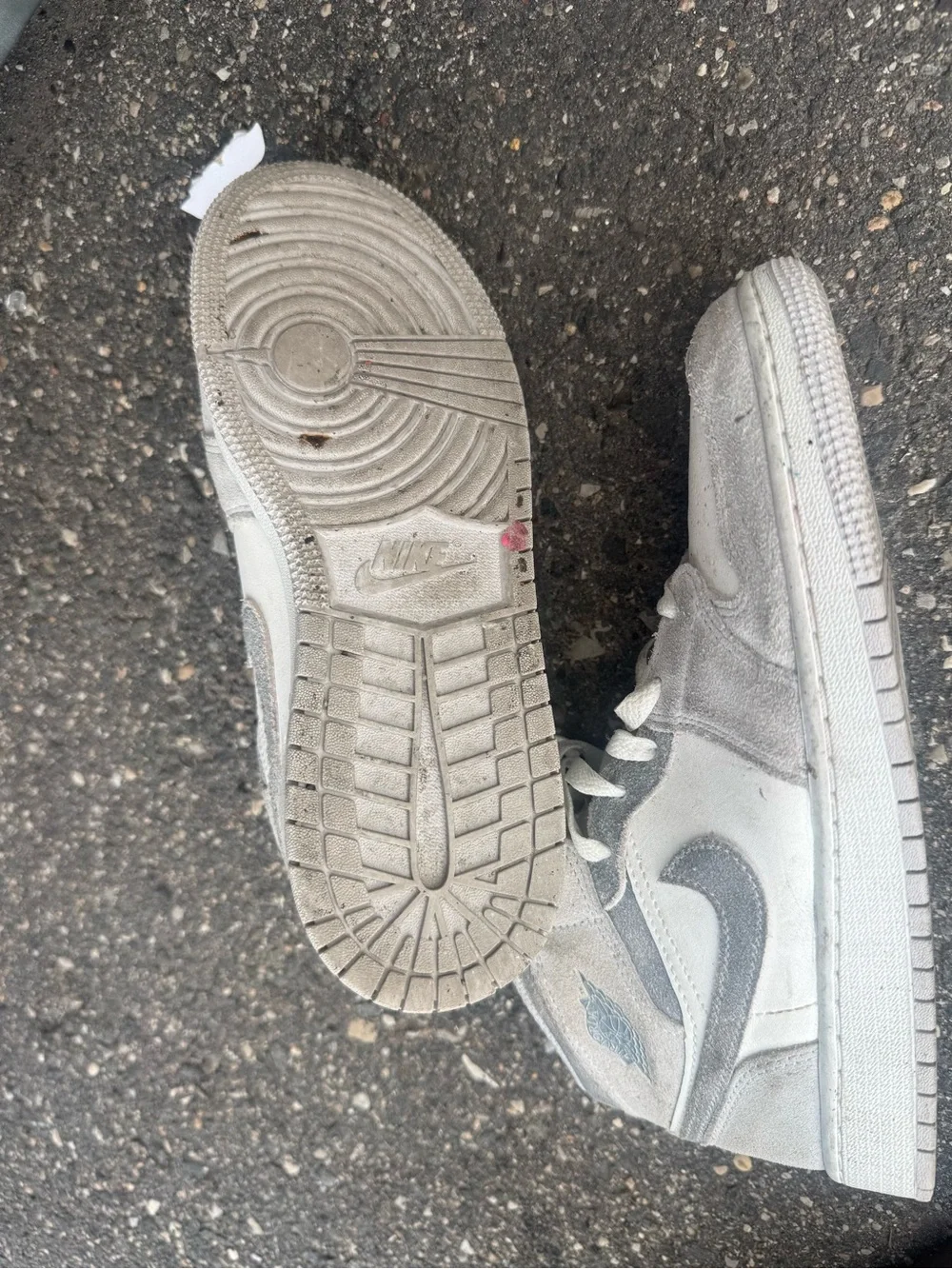 Jordan High-Top Sneakers in White and Light Gray